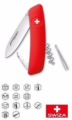 COUTEAU SWIZA MULTIFONCTIONS D01 ROUGE