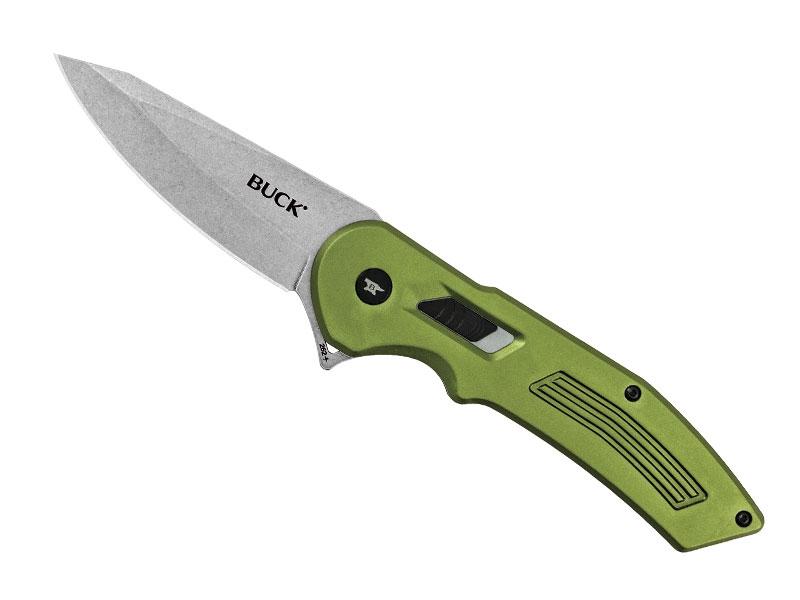 Couteau Buck Hexam Assist n° 0262ODS - manche 13 cm aluminium anodisé vert