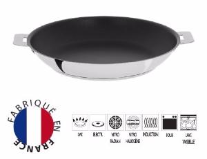 Poêle inox antiadhésive Cristel Mutine amovible - 28 cm