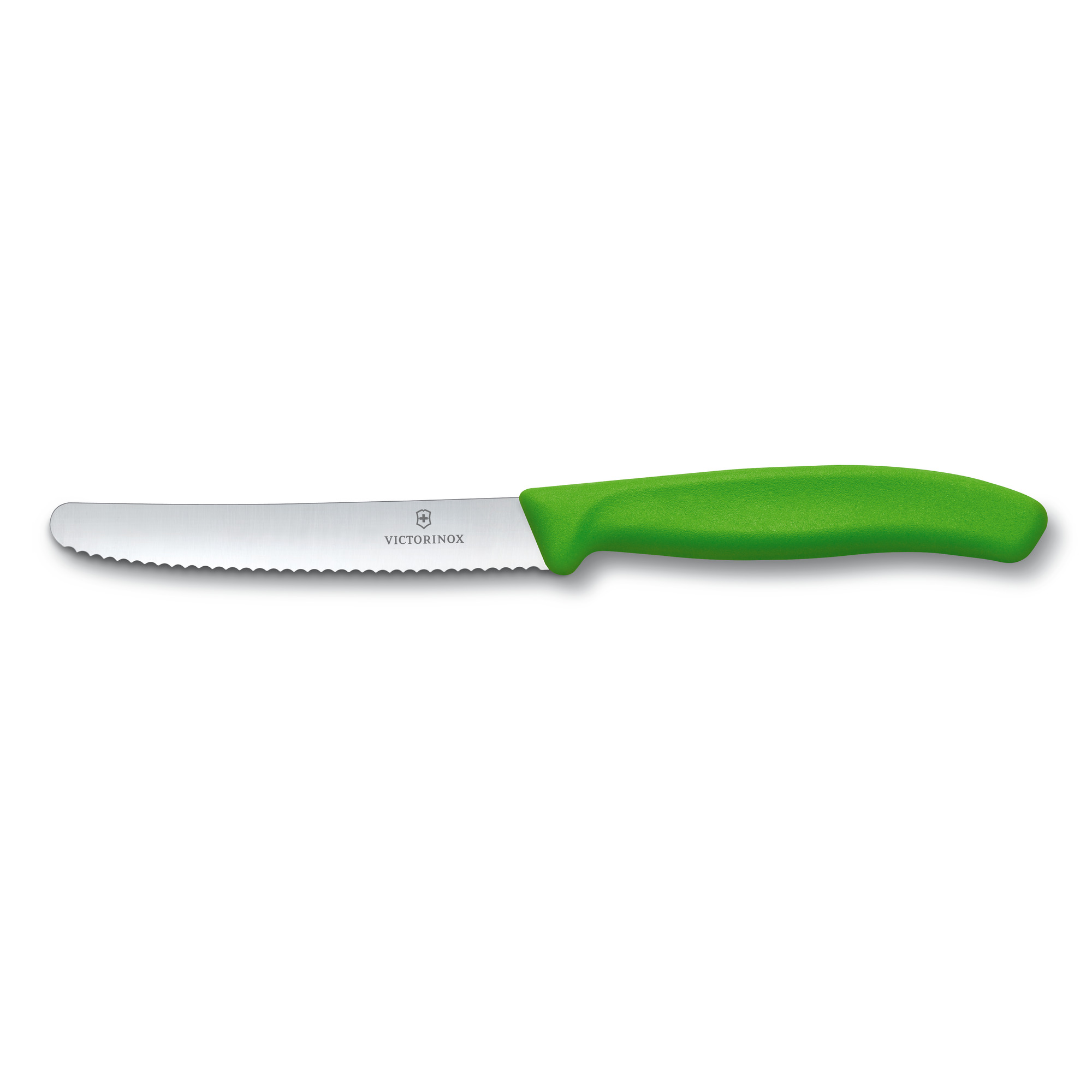 Couteau de table/tomates Victorinox Swiss Classic lame crantée- manche vert