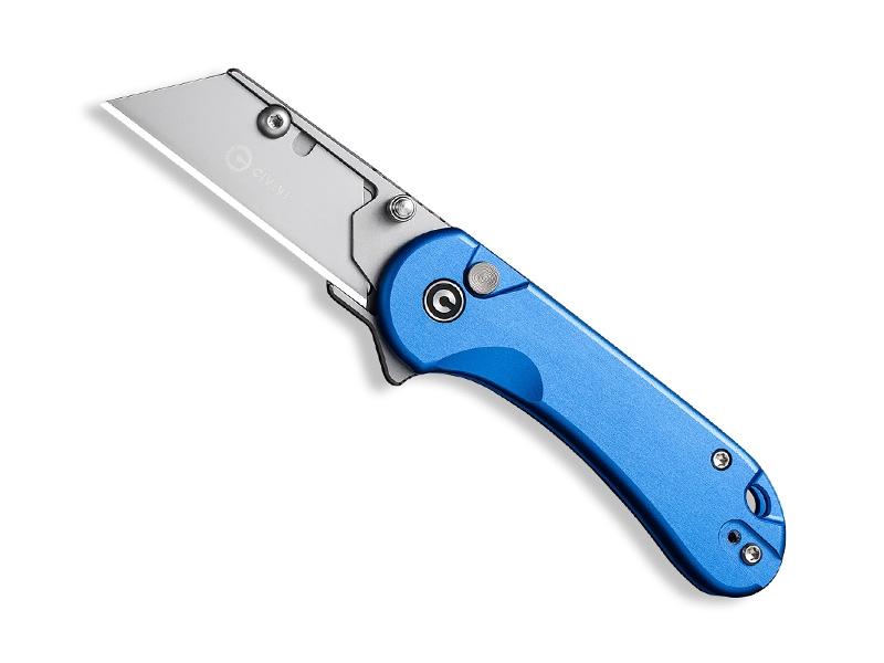 Couteau Civivi Elementum Utility - manche 9 cm aluminium bleu