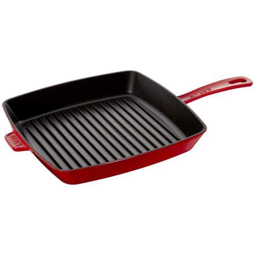 Gril américain en fonte émaillée Staub cerise de 30 cm