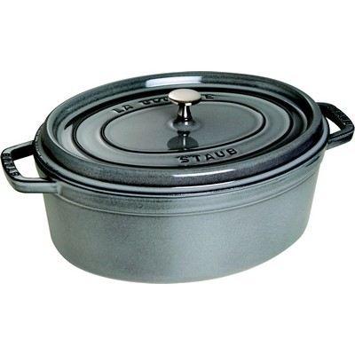 Cocotte en fonte Staub ovale gris graphite - 37 cm