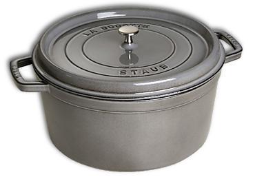 Cocotte ronde en fonte Staub 22 cm gris graphite