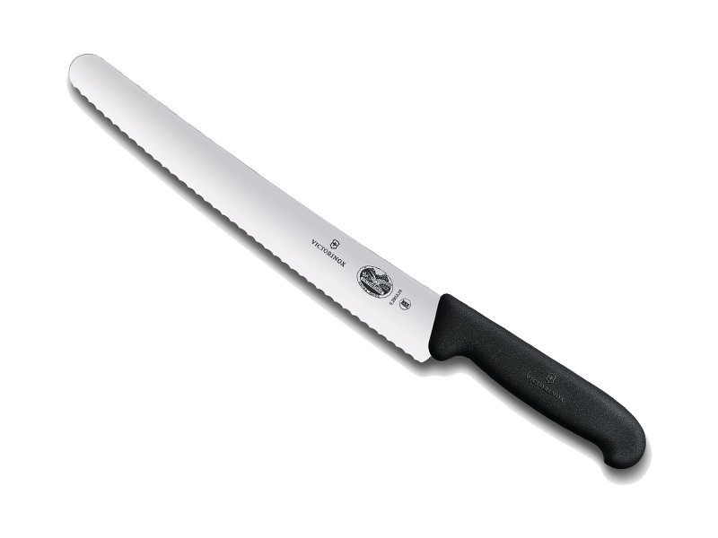 Couteau pâtissier / traiteur Victorinox lame 26 cm dentée - manche noir Fibrox