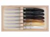 COFFRET 6 COUTEAUX DE TABLE/STEAK - CLAUDE DOZORME - 22CM - GRIS/MARRON