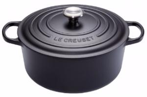 Cocotte ronde en fonte émaillée noir mat Le Creuset 24 cm