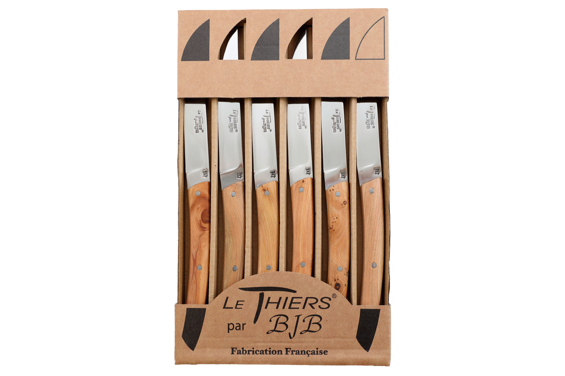Coffret de 6 couteaux Le Thiers par BJB - modèle Le thiers en genévrier