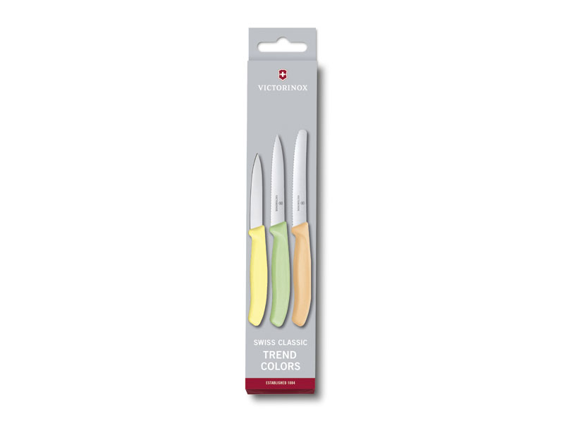 Set 3 de couteaux d'office Victorinox Swiss Classic manche assortis pastel