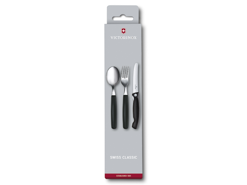 Set de 3 couverts Victorinox Swiss Classic manche polypropylène noir