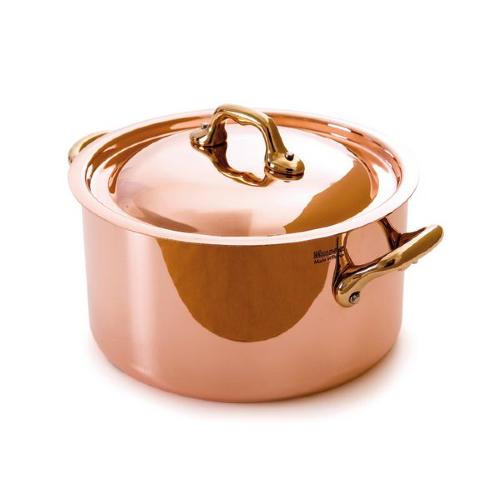 Cocotte cuivre inox Mauviel M'Héritage couvercle en cuivre 24 cm - monture bronze