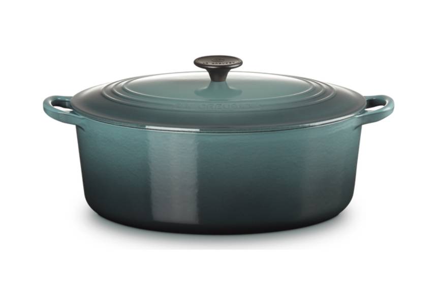 Cocotte Ovale Classique en Fonte Émaillée 31 cm couleur océan