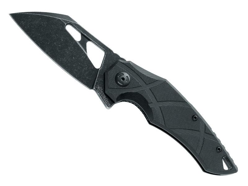 Couteau Fox Edge ATRAX blackwash - manche 9 cm noir