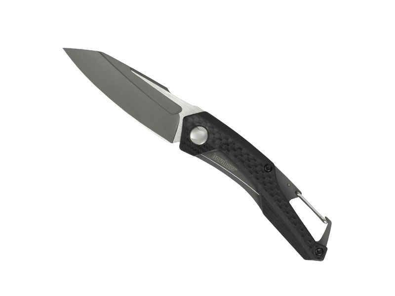 Couteau Kershaw Reverb - manche 8,5 cm (recto: G10 noir et fibre de carbone, verso : inox)