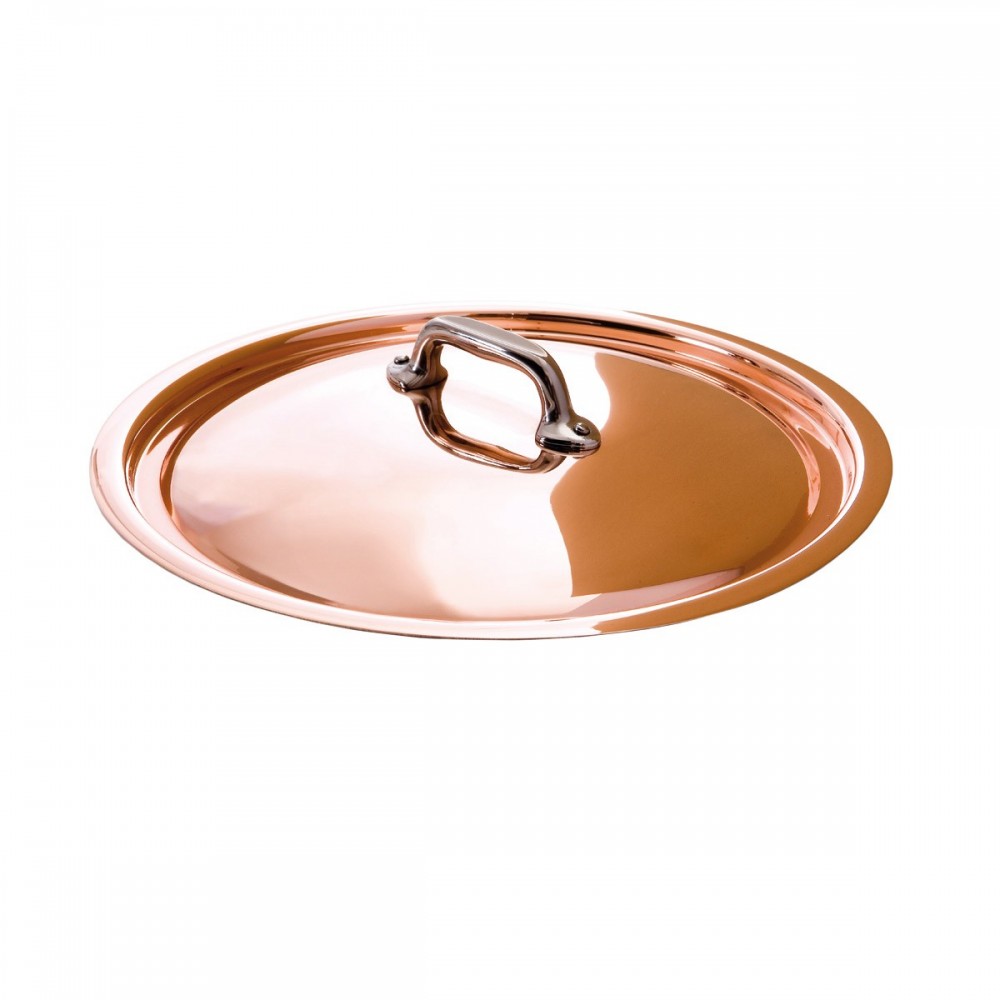 Couvercle cuivre Mauviel M'6S monture fonte d'inox - 20 cm