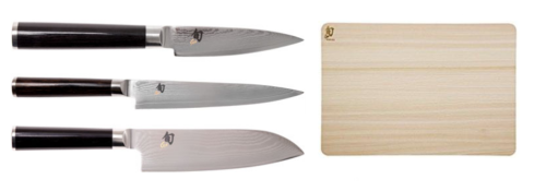 Set de 3 couteaux japonais Kai Shun Classic - type japonais + planche à découper Kai