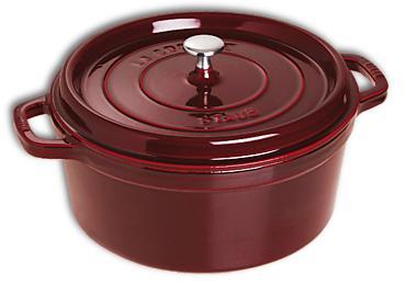 Cocotte ronde en fonte émaillée Staub grenadine 26 cm