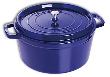 Cocotte ronde en fonte Staub 28 cm bleu intense