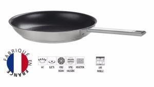Poêle inox antiadhésive Cristel Strate 28 cm - manche inox