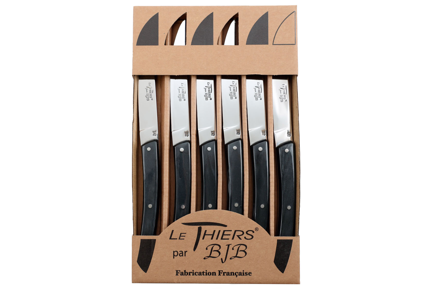 Coffret de 6 couteaux Le Thiers par BJB - modèle Le thiers en Plexi noir