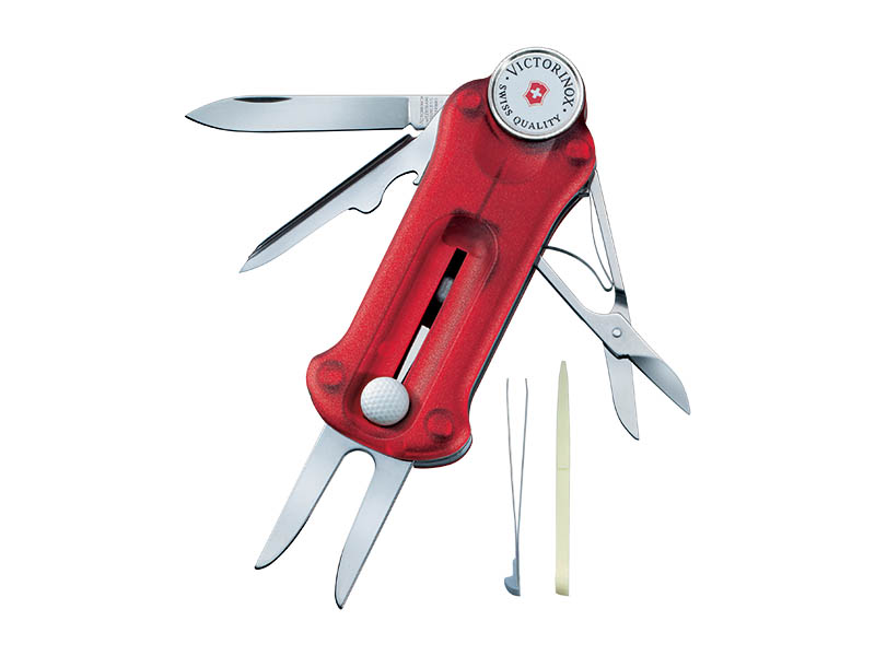 couteau multifonctions Victorinox Golftool - Manche 91 mm, rouge translucide