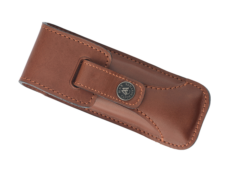 Étui en cuir marron Randonneur Prestige Max Capdebarthes pour couteaux de 11 cm