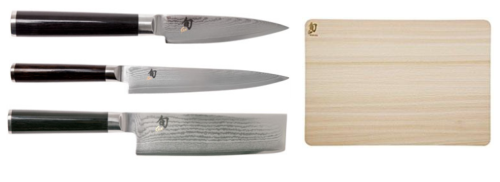 Set de 3 couteaux japonais Kai Shun Classic - 3 couteaux pour légumes + planche à découper Kai