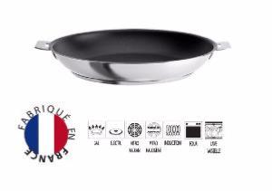 Poêle inox antiadhésive Cristel Strate 24 cm - poignées amovibles