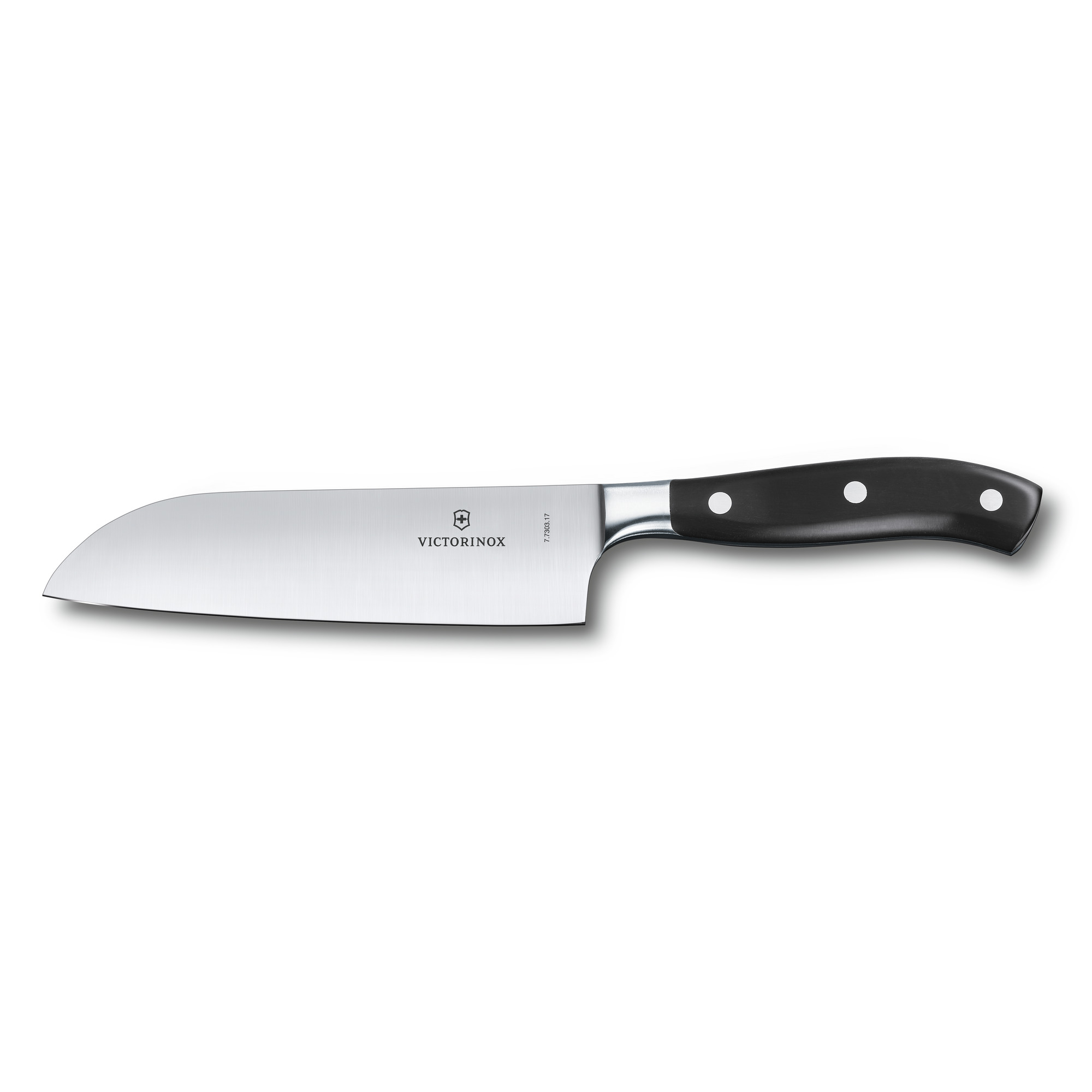 Couteau santoku Victorinox Grand Maître lame lisse 17 cm - manche noir