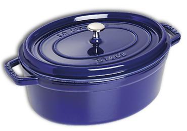 Cocotte ovale en fonte Staub 31 cm bleu intense
