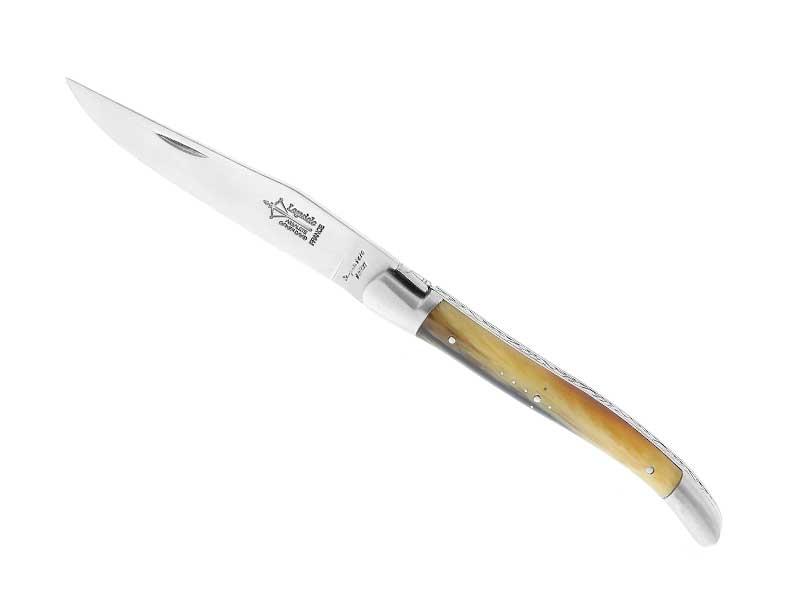 Couteau Laguiole G.David - manche 12 cm façon corne blonde avec croix