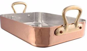 Plat à four cuivre Mauviel 1830 M'Tradition monture bronze 45 cm x 35 cm