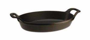 Plat en fonte Staub ovale noir mat - 32 cm