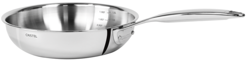 Poêle haute inox Cristel Castel Pro 22 cm - manche inox