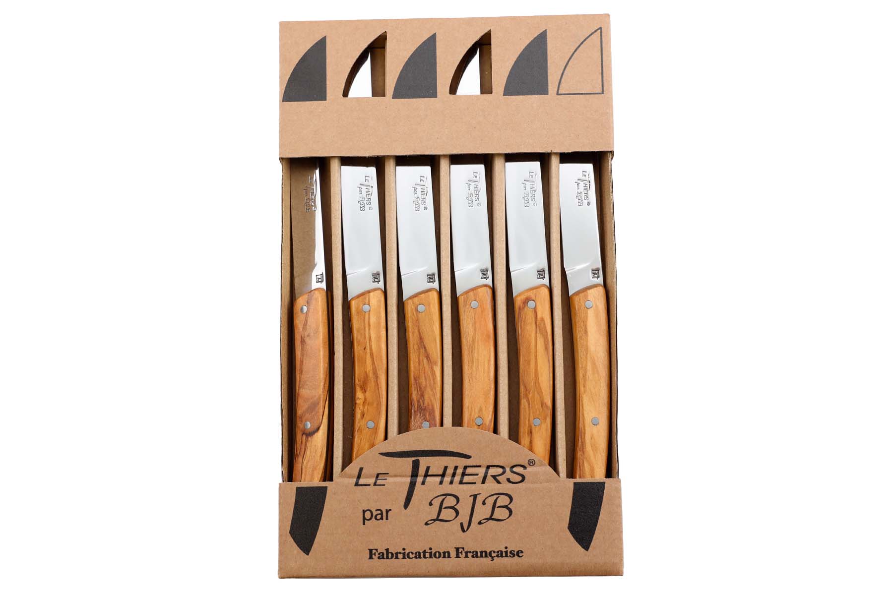 Coffret de 6 couteaux Le Thiers par BJB - modèle Le Thiers en olivier