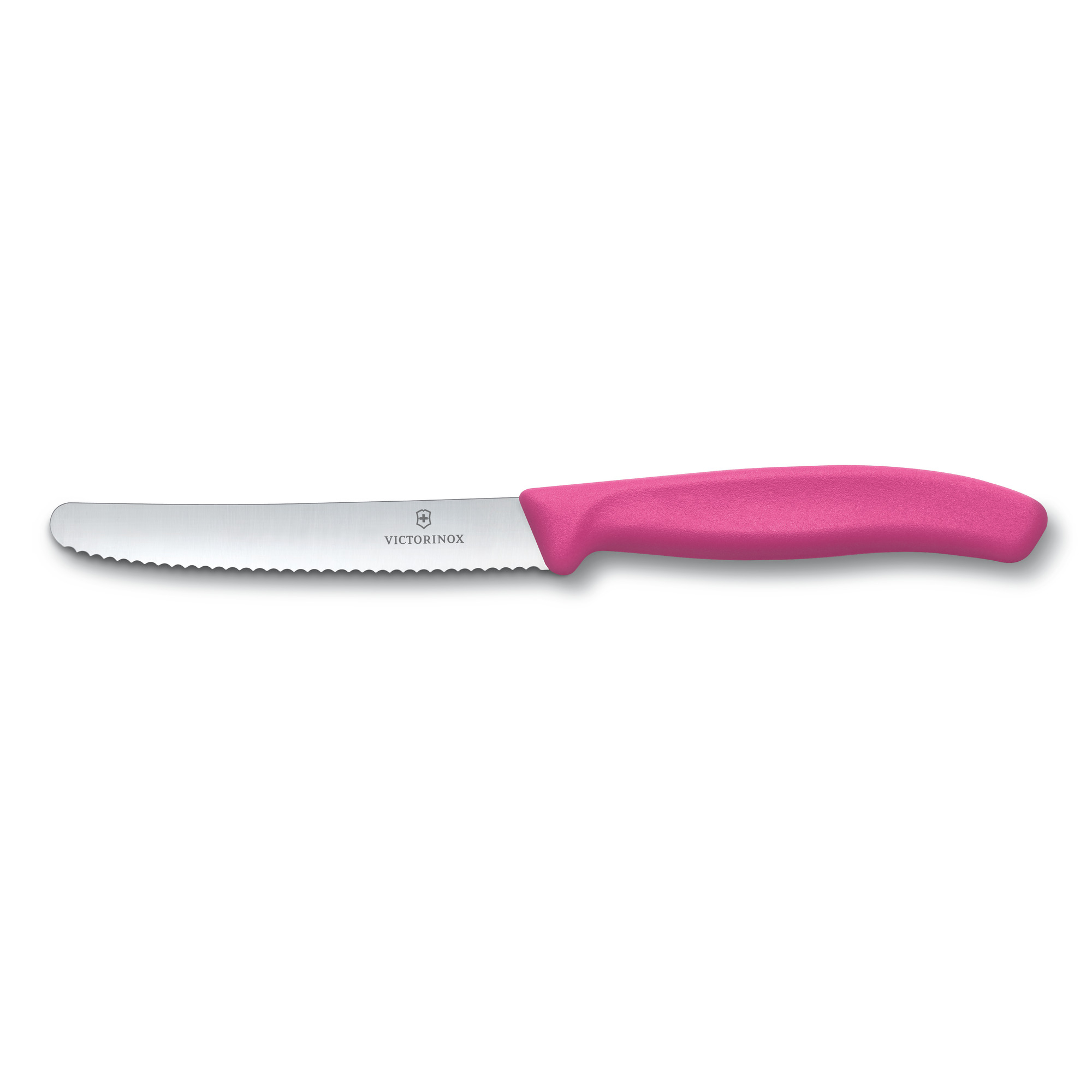 Couteau de table/tomates Victorinox Swiss Classic lame crantée- manche rose