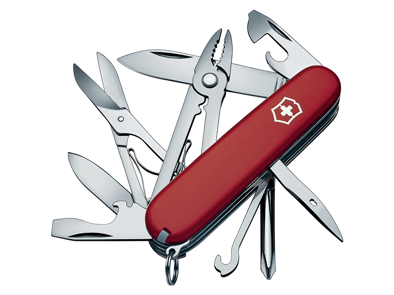 Couteau multifonctions Victorinox Deluxe Tinker - Manche 91 mm rouge