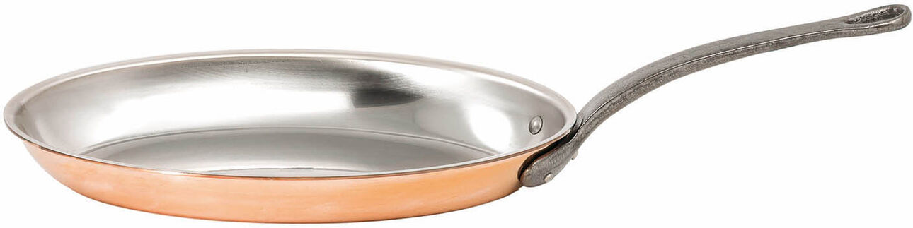Poêle ovale en cuivre Bourgeat Alliance 36 cm - manche en fonte