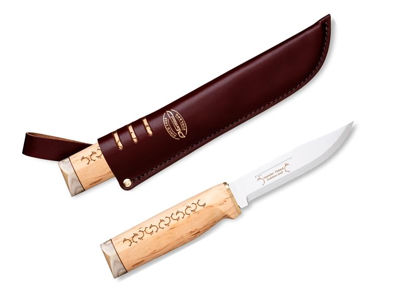 Poignard Marttiini Wild Reindeer 13 lame 13 cm - manche bouleau décoré/bois de renne