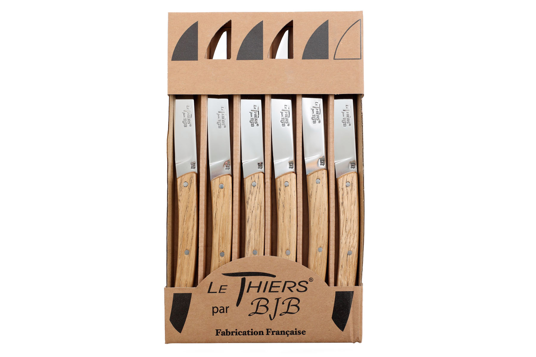 Coffret de 6 couteaux Le Thiers par BJB - modèle Le thiers en chêne