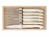COFFRET 6 COUTEAUX DE TABLE/STEAK - CAPUCIN PAR CLAUDE DOZORME - 23CM - CREME