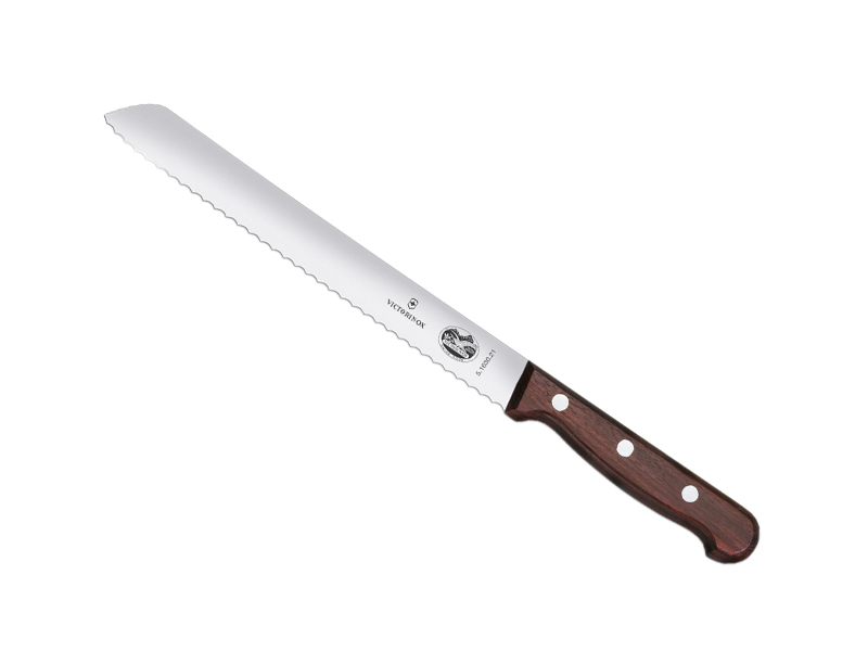 Couteau à pain Victorinox lame 21 cm dentée - manche érable modifié