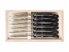 COFFRET 6 COUTEAUX DE TABLE/STEAK - LAGUIOLE PAR CLAUDE DOZORME - 22CM - NOIR