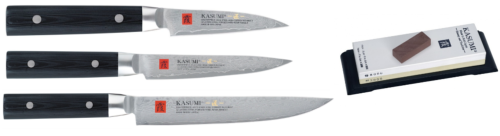 Set de 3 couteaux Kasumi Masterpiece spécial poisson et pierre