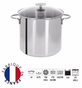 Marmite Cristel Mutine fixe + couvercle verre - 28 cm