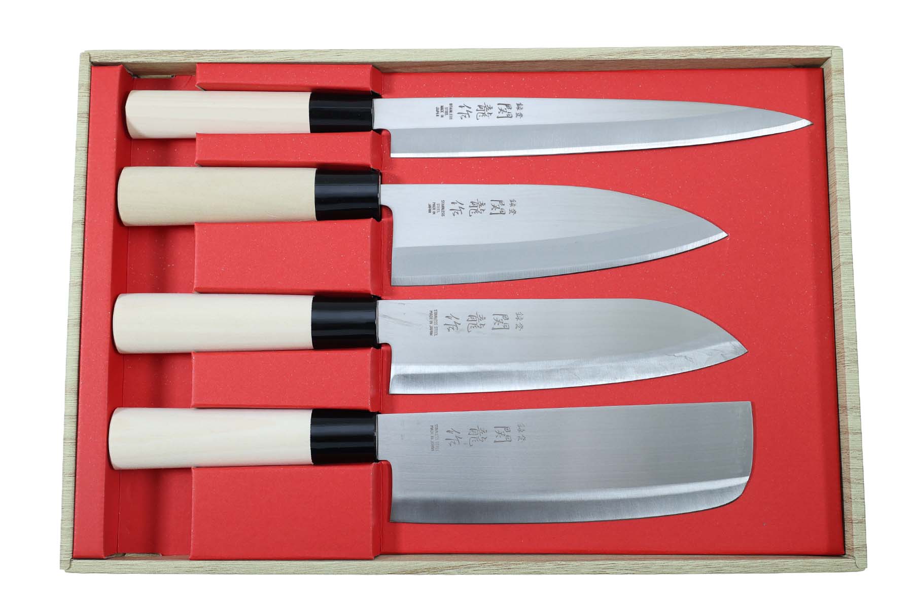 Coffret de 4 couteaux japonais Jaku Tradition