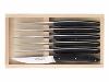 COFFRET 6 COUTEAUX DE TABLE CLASSIQUE - CLAUDE DOZORME - 23CM - NOIR