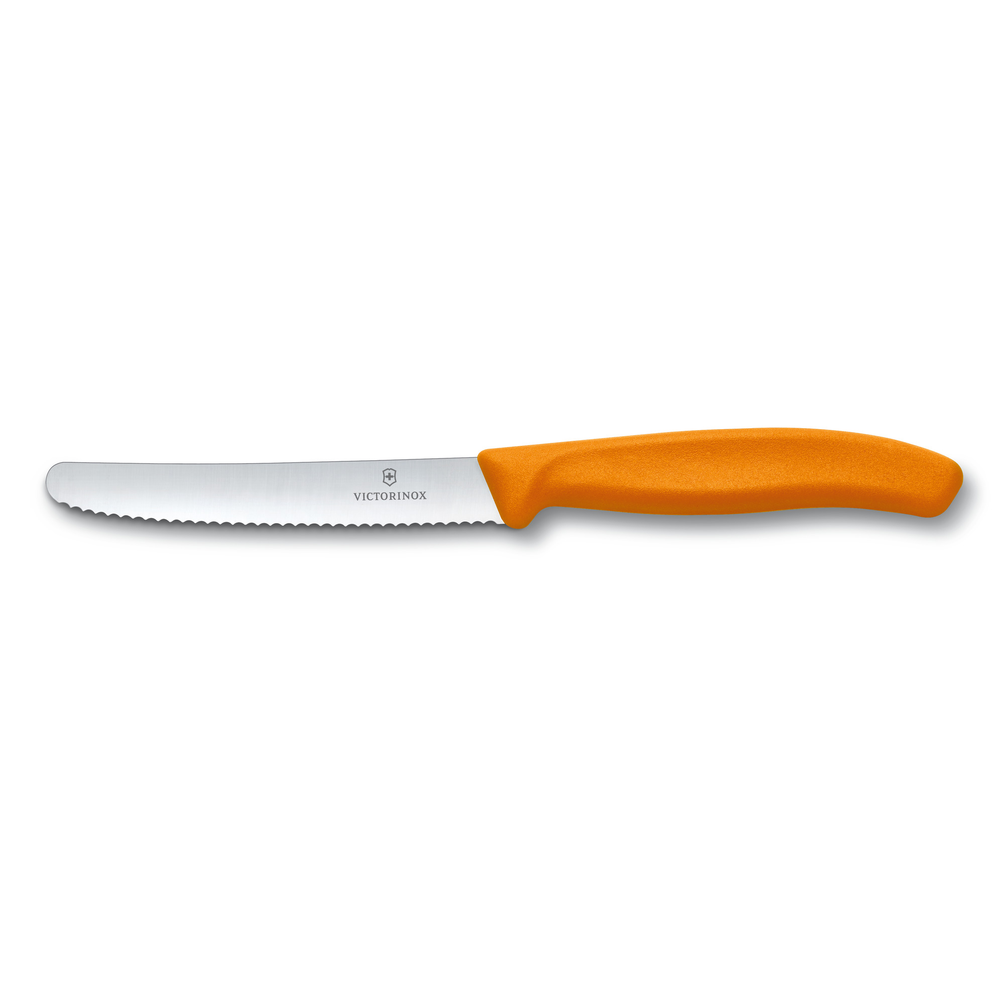 Couteau de table/tomates Victorinox Swiss Classic lame crantée - manche orange