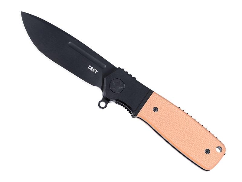 Couteau CRKT Homefront Brun - manche 10 cm G10 sable + mitre aluminium noir