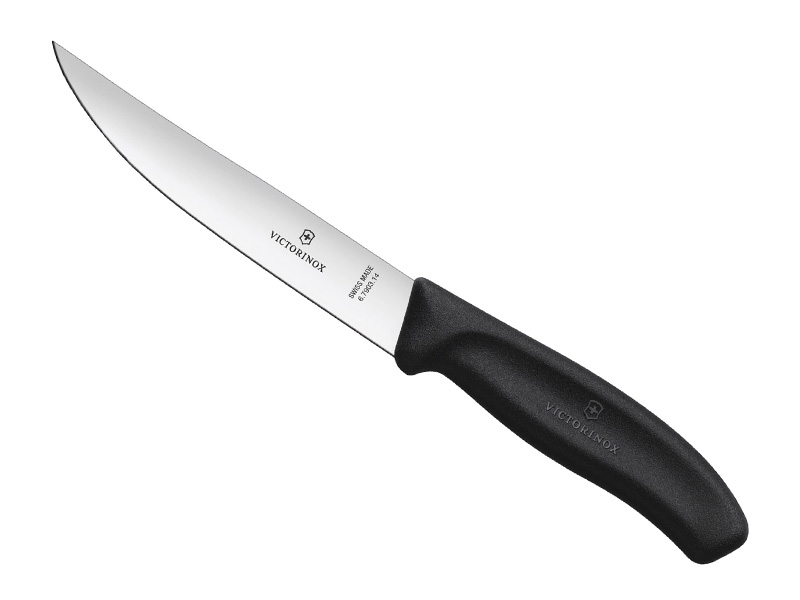 Couteau steak gaucho Victorinox, lame 14 cm inox - manche polypropylène noir